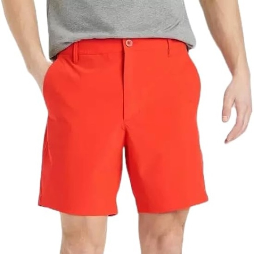 All In Motion Bright Red/Orange Men's Performance Shorts Size L